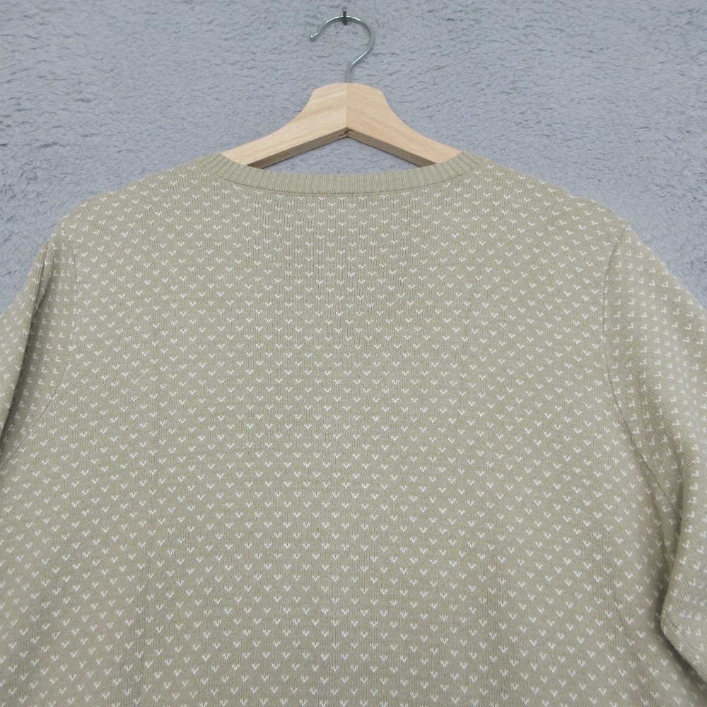 IZOD Cardigan Sweater Women XL Beige Pink Fair Isle Nordic Preppy Winter Lodge - Picture 10 of 14